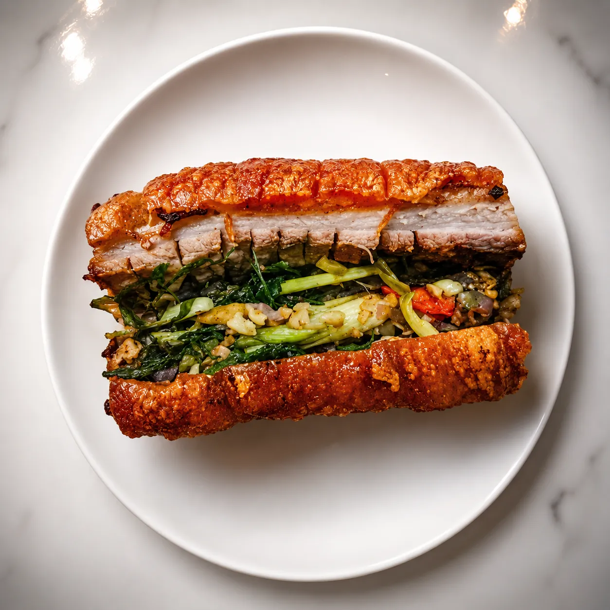 Signature Lechon Cebu slow-roasted pork belly at Jenmuel's Lechon Cebu and Grill Winnipeg